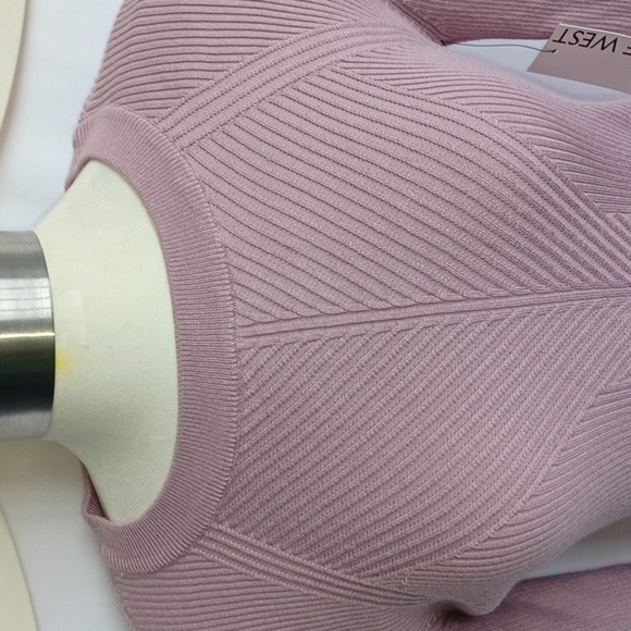 Nine West Rib Crewneck Sweater, Size L Lilac, 19" PTP, 23" L - Picture 2 of 8